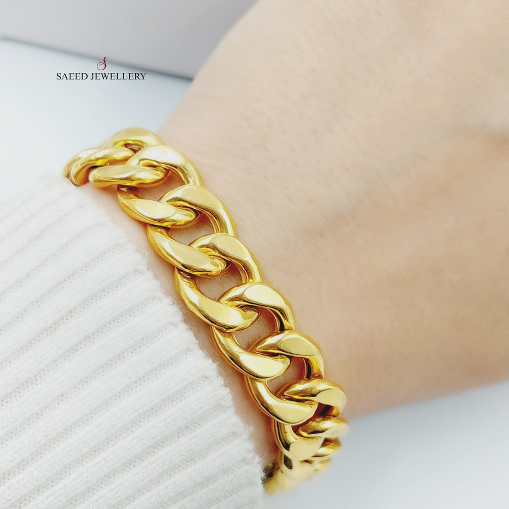 21K Gold Chain Bracelet by Saeed Jewelry - Image 2