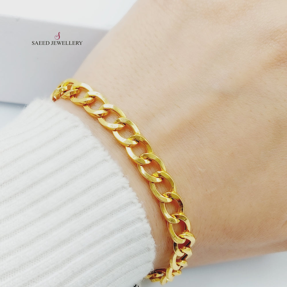 21K Gold Chain Bracelet by Saeed Jewelry - Image 2