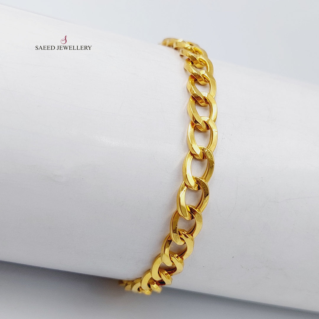 21K Gold Chain Bracelet by Saeed Jewelry - Image 4