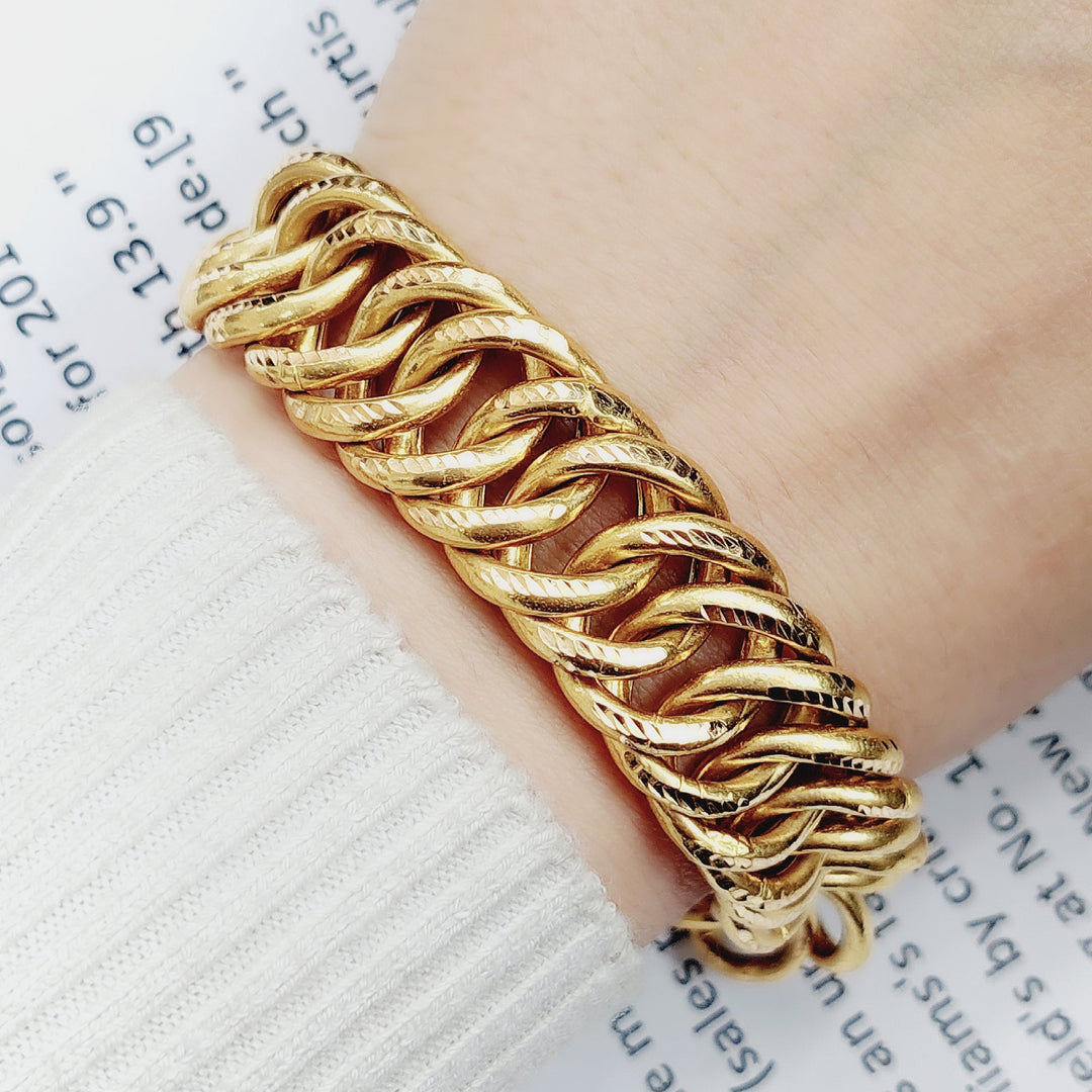 21K Gold Chain Bracelet by Saeed Jewelry - Image 2