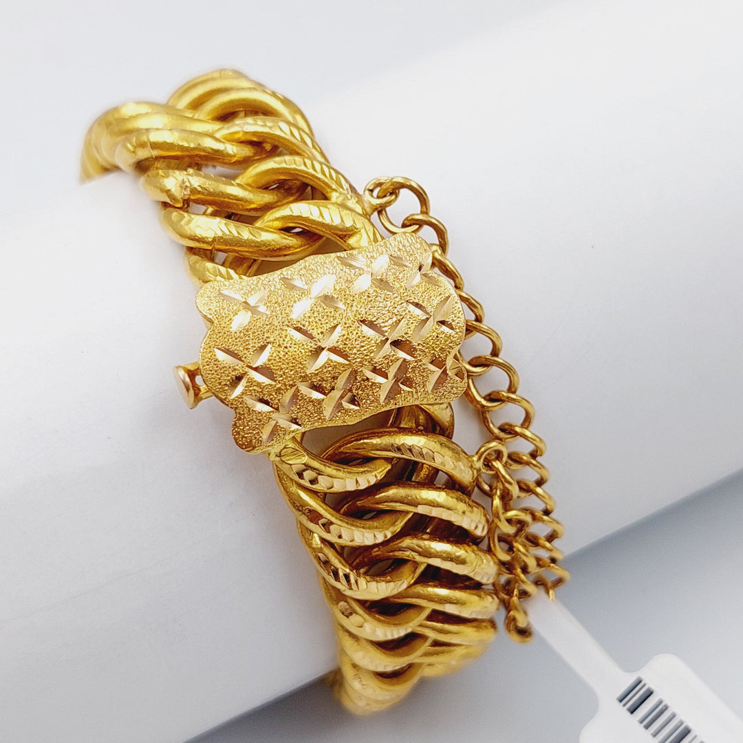 21K Gold Chain Bracelet by Saeed Jewelry - Image 3