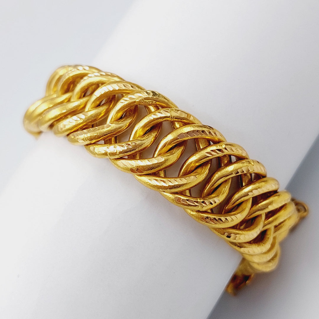 21K Gold Chain Bracelet by Saeed Jewelry - Image 4