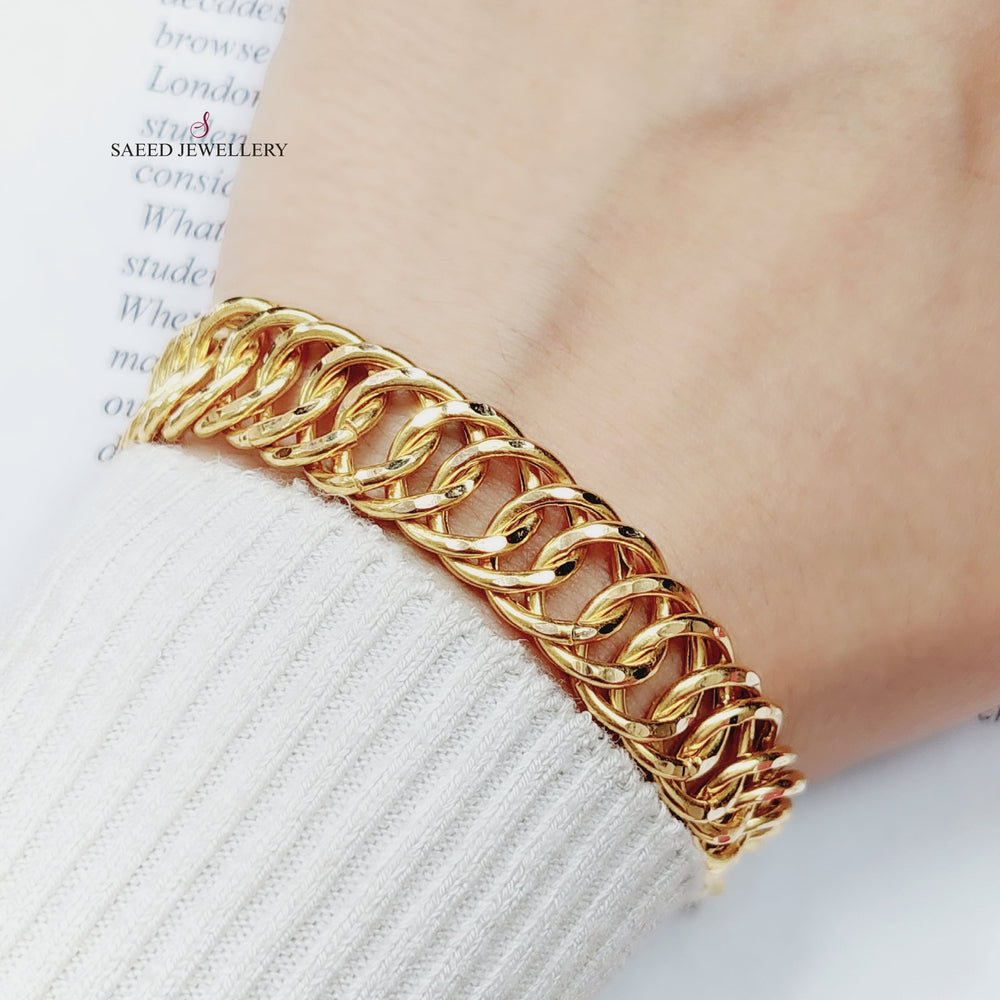 21K Gold Chain Bracelet by Saeed Jewelry - Image 2