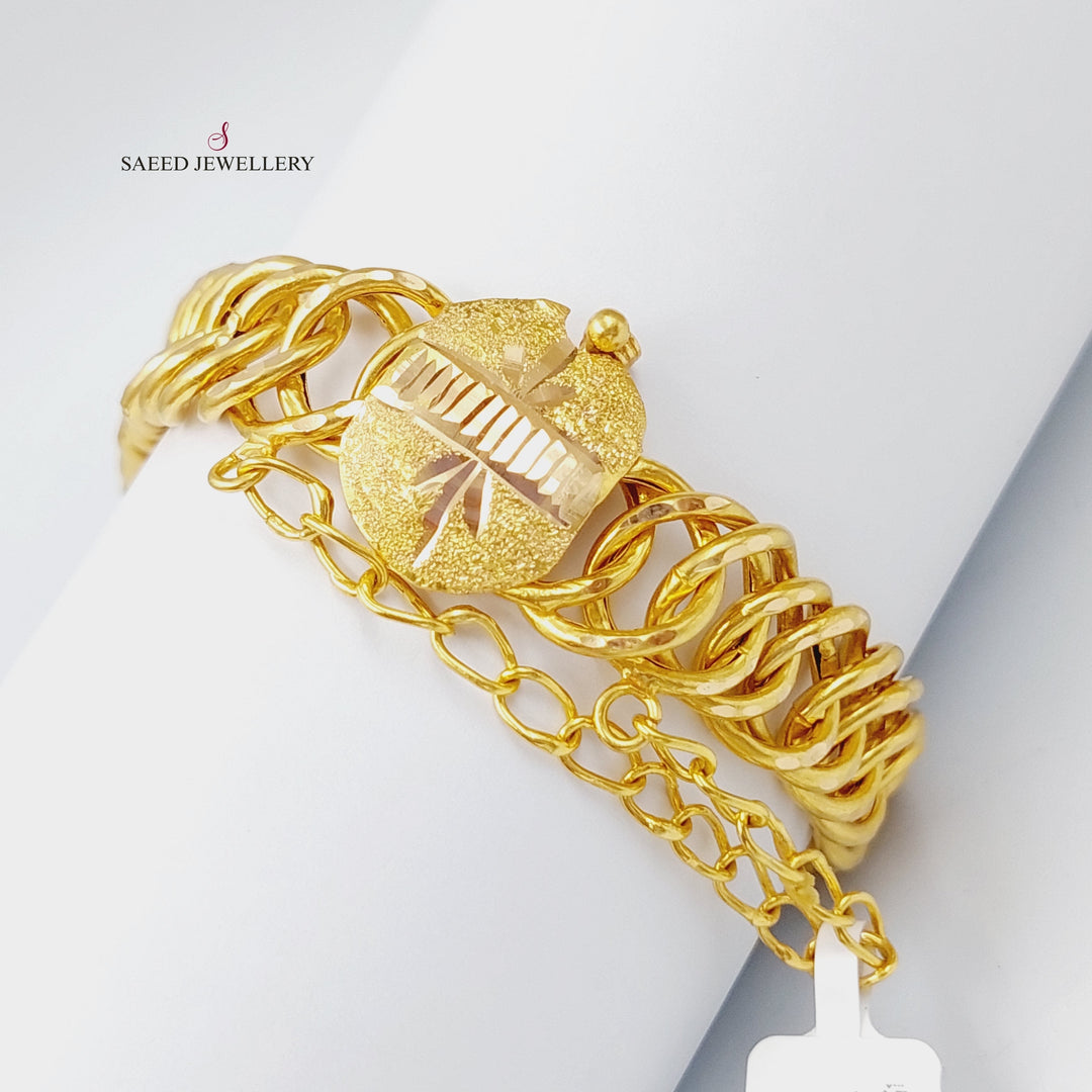 21K Gold Chain Bracelet by Saeed Jewelry - Image 3