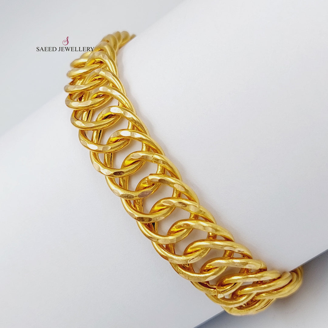 21K Gold Chain Bracelet by Saeed Jewelry - Image 9