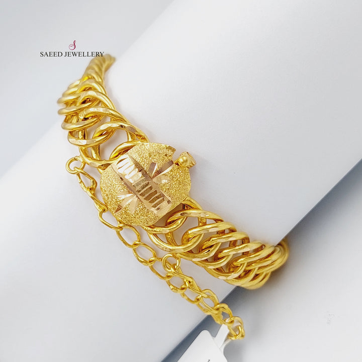 21K Gold Chain Bracelet by Saeed Jewelry - Image 5