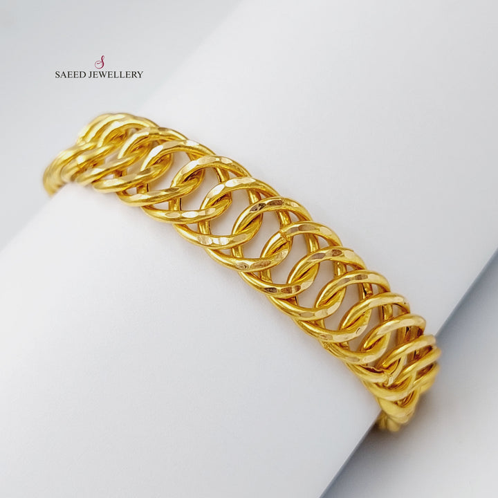 21K Gold Chain Bracelet by Saeed Jewelry - Image 1