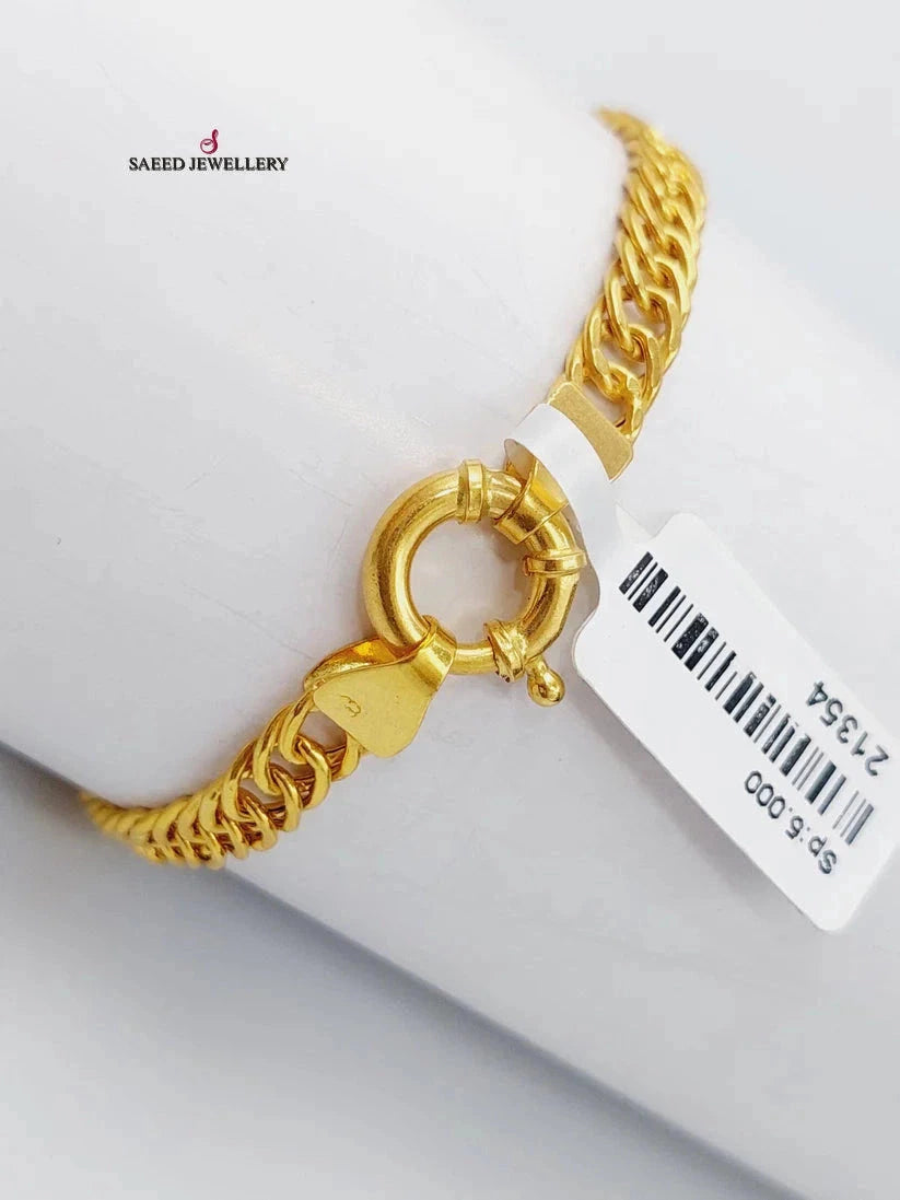 21K Gold Chain Bracelet by Saeed Jewelry - Image 4