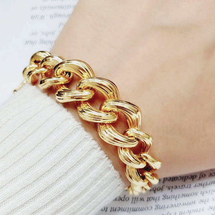 21K Gold Chain Bracelet by Saeed Jewelry - Image 2