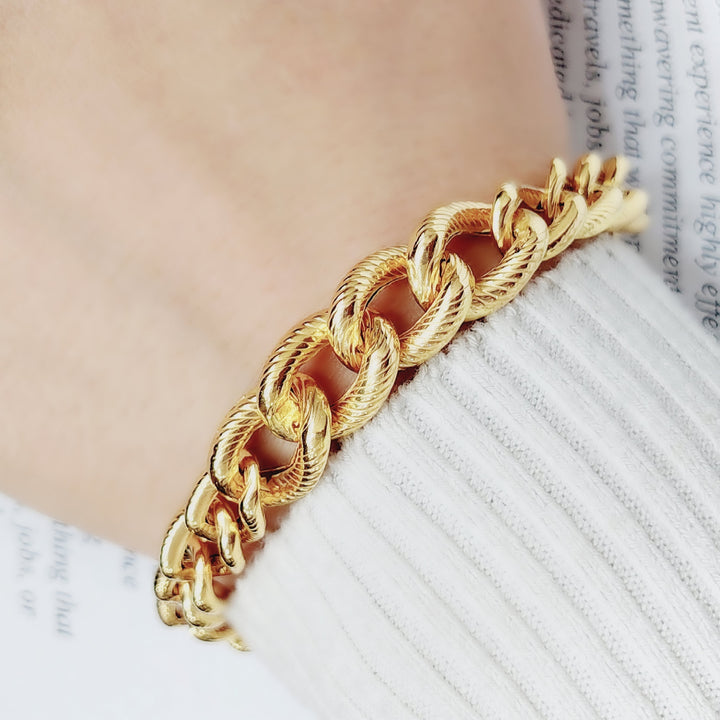 21K Gold Chain Bracelet by Saeed Jewelry - Image 2