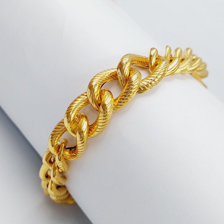 21K Gold Chain Bracelet by Saeed Jewelry - Image 3