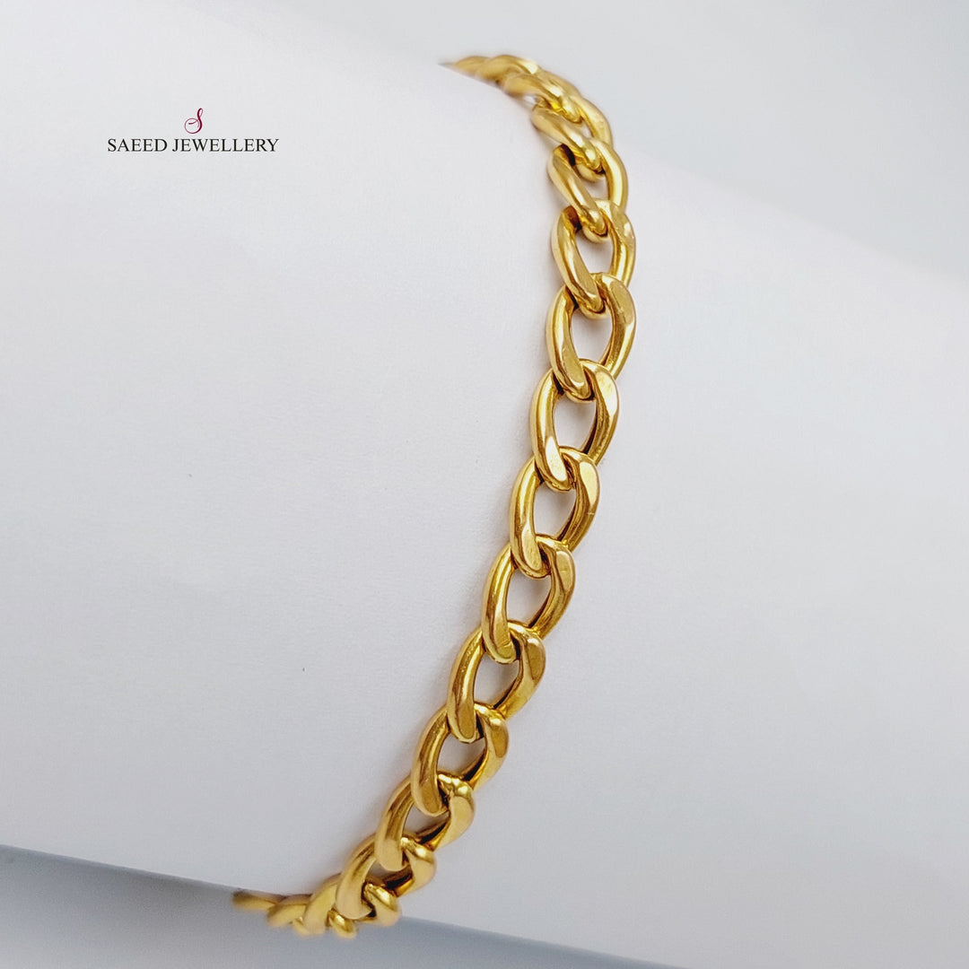 21K Gold Chain Bracelet by Saeed Jewelry - Image 4