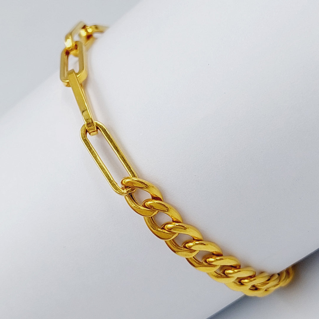 21K Gold Chain Bracelet by Saeed Jewelry - Image 3