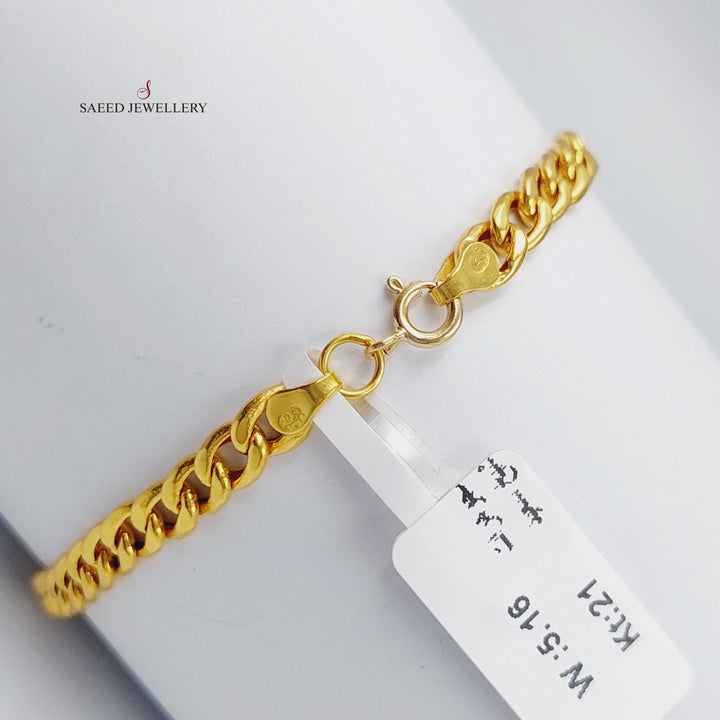 21K Gold Chain Bracelet by Saeed Jewelry - Image 3