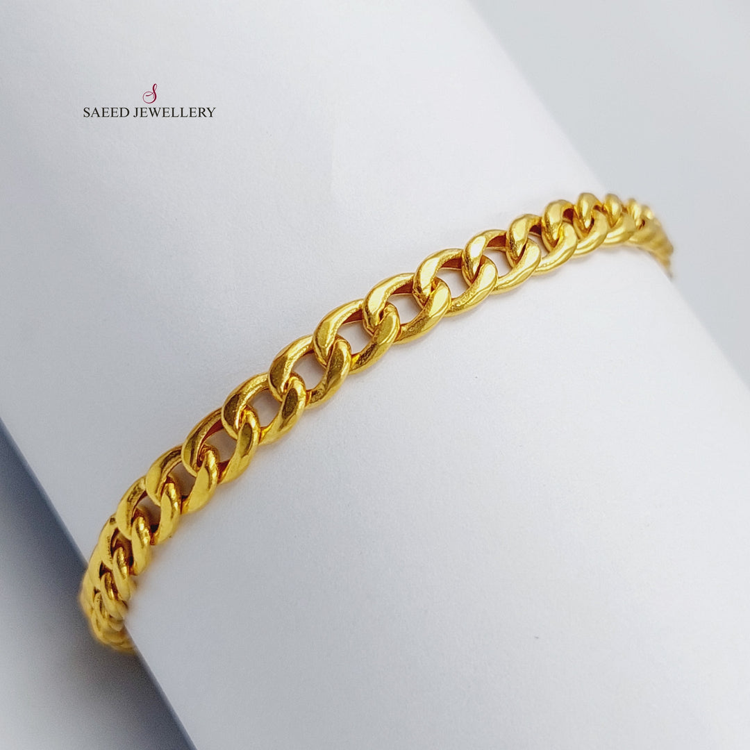 21K Gold Chain Bracelet by Saeed Jewelry - Image 4