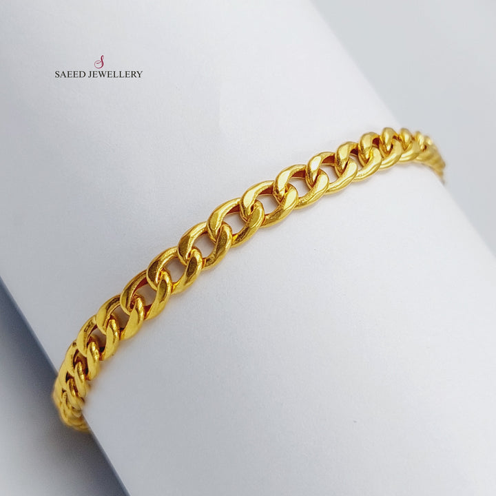 21K Gold Chain Bracelet by Saeed Jewelry - Image 4