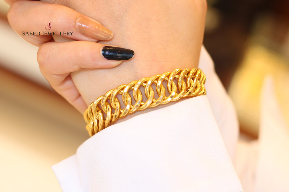 21K Gold Chain Bracelet by Saeed Jewelry - Image 5