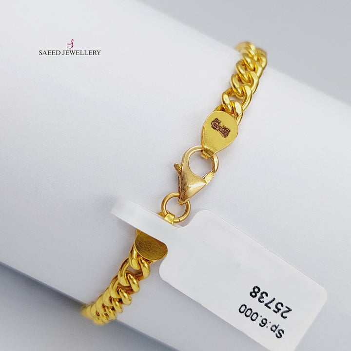 21K Gold 5mm Cuban Links Bracelet by Saeed Jewelry - Image 5