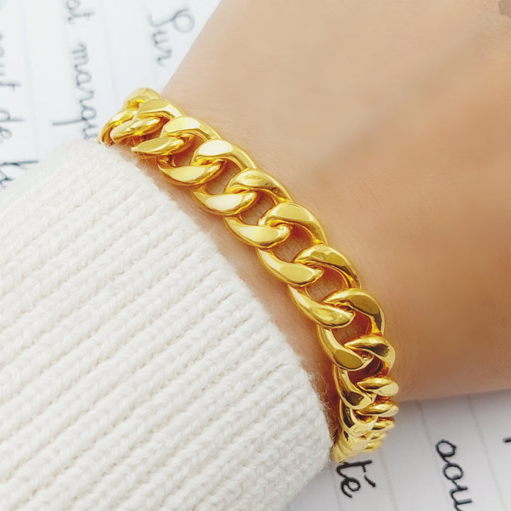 21K Gold Chain Bracelet by Saeed Jewelry - Image 2