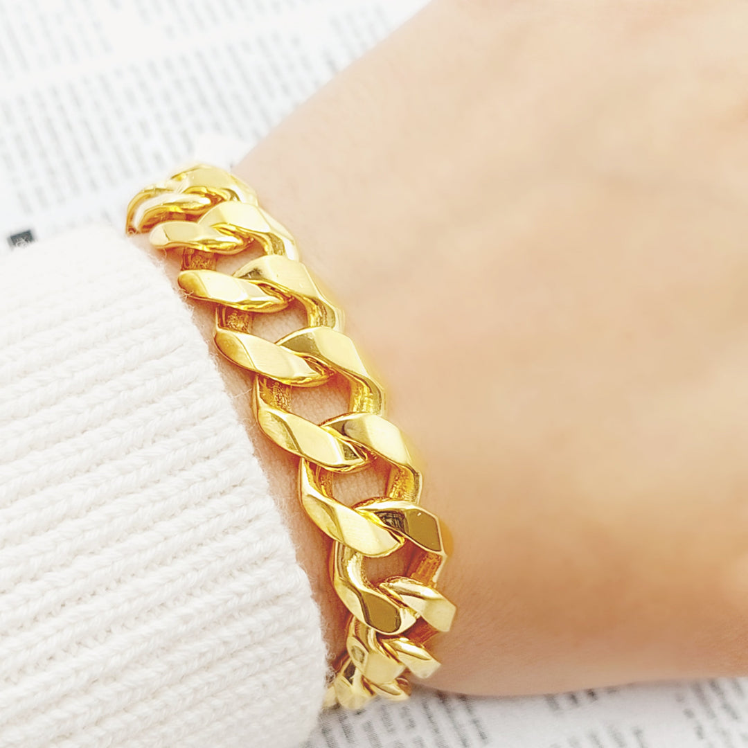 21K Gold Chain Bracelet by Saeed Jewelry - Image 2