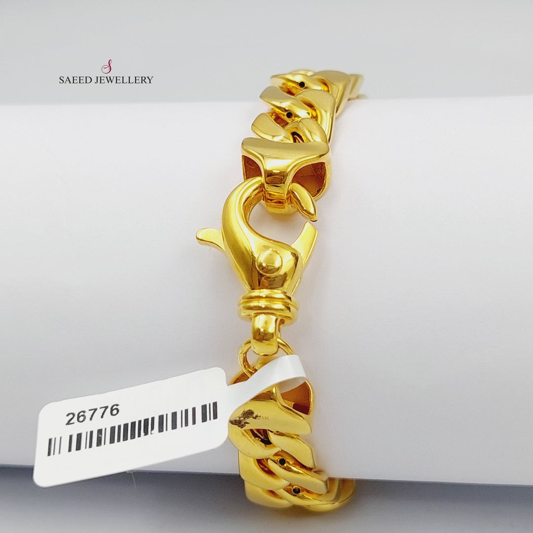 21K Gold Chain Bracelet by Saeed Jewelry - Image 3