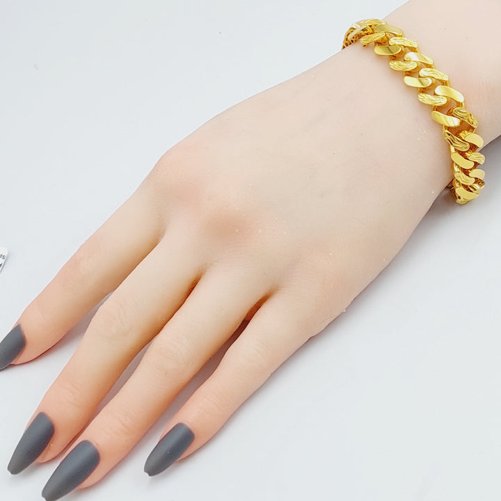 21K Gold Chain Bracelet by Saeed Jewelry - Image 3