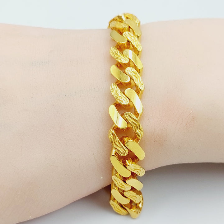 21K Gold Chain Bracelet by Saeed Jewelry - Image 4