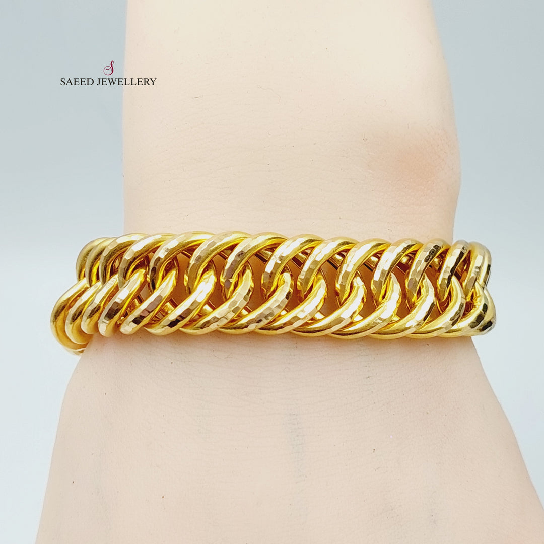 21K Gold Chain Bracelet by Saeed Jewelry - Image 3