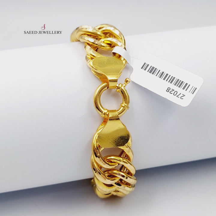 21K Gold Chain Bracelet by Saeed Jewelry - Image 4