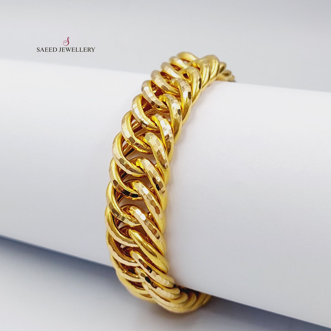 21K Gold Chain Bracelet by Saeed Jewelry - Image 5