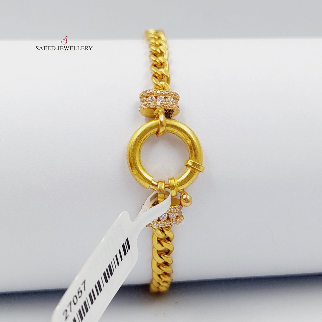 21K Gold Chain Bracelet by Saeed Jewelry - Image 3