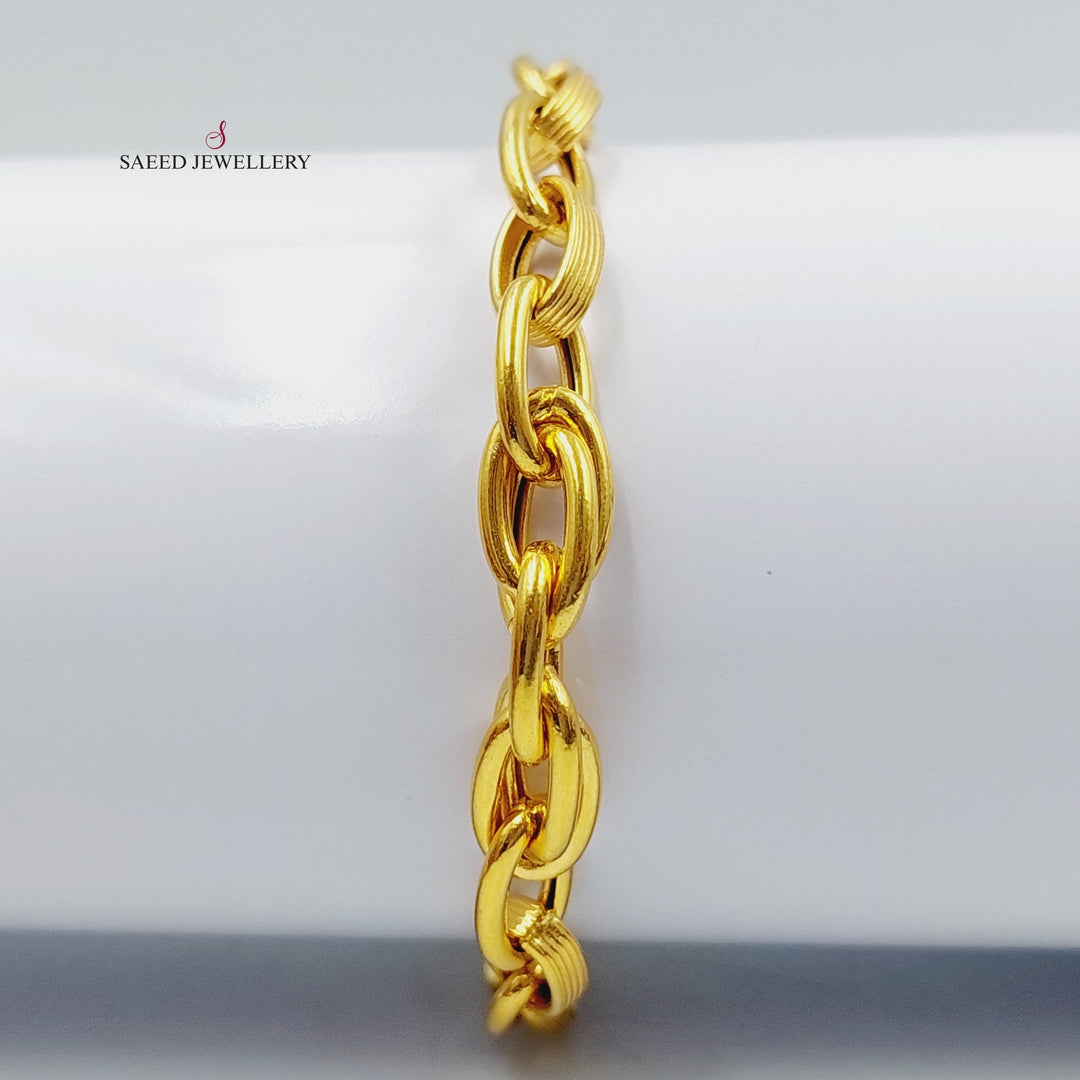 21K Gold Chain Bracelet by Saeed Jewelry - Image 3