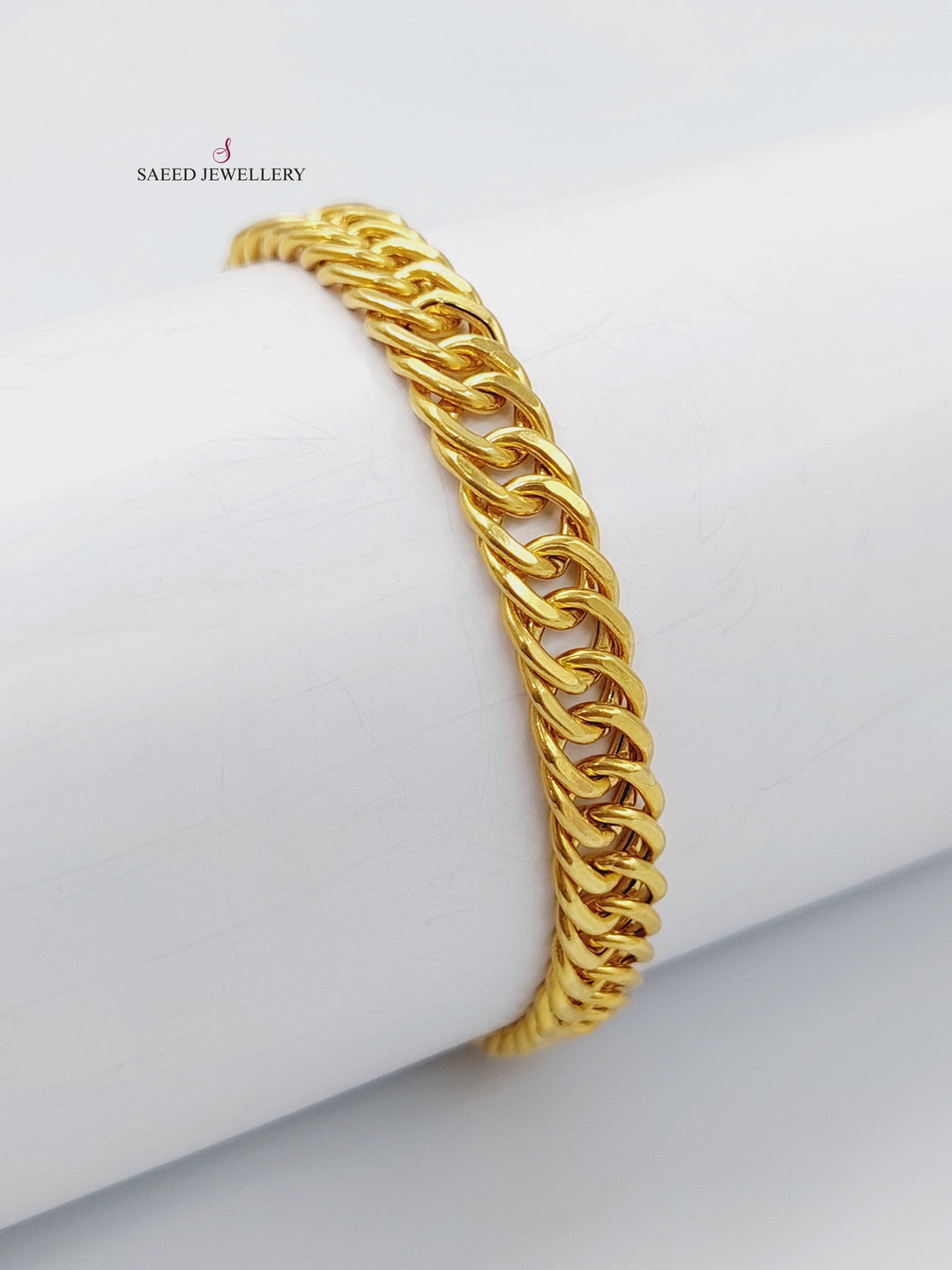 21K Gold Chain Bracelet by Saeed Jewelry - Image 4