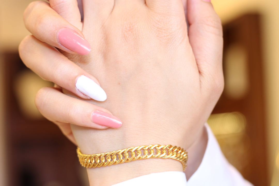 21K Gold Chain Bracelet by Saeed Jewelry - Image 1