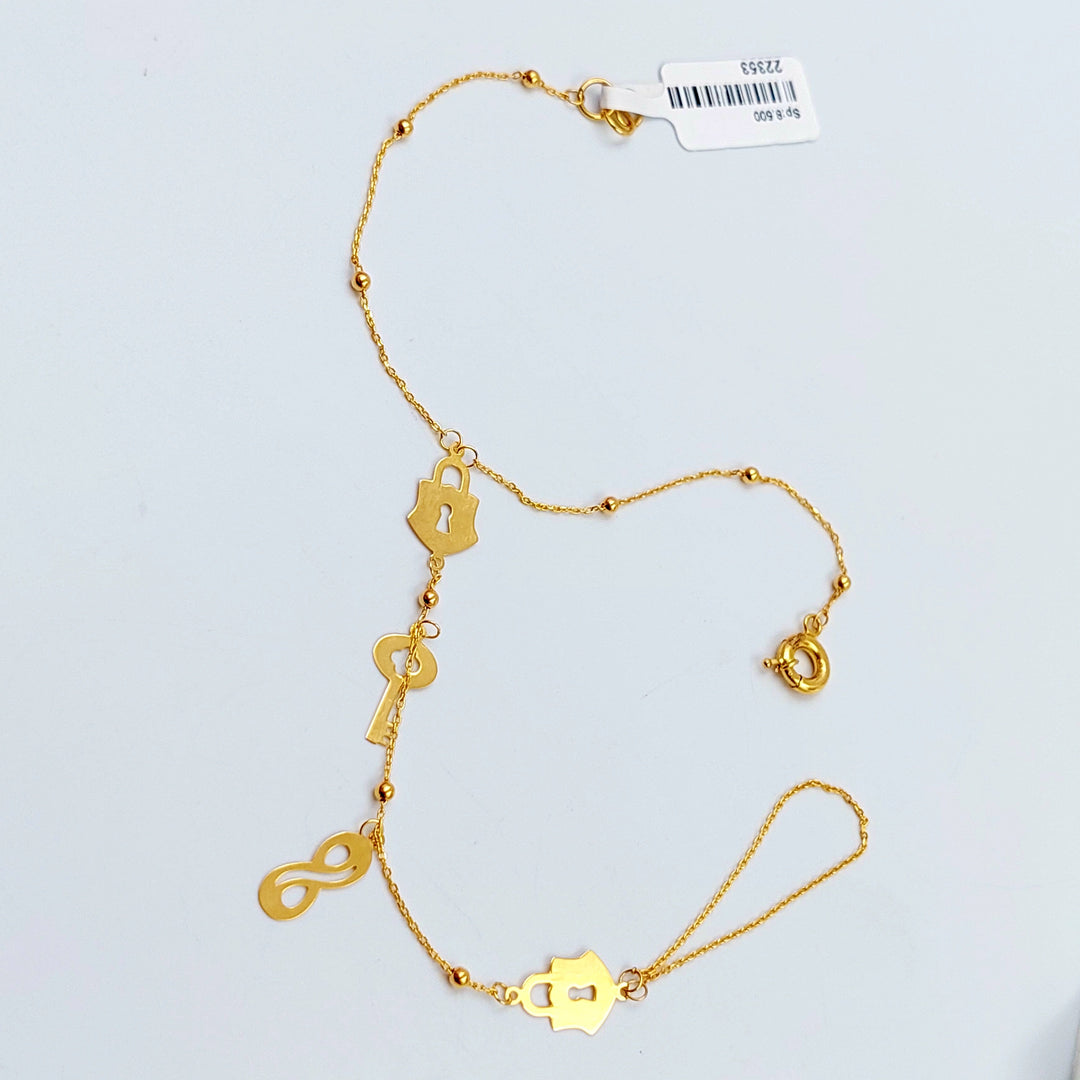 21K Gold Chain Hand Bracelet by Saeed Jewelry - Image 1