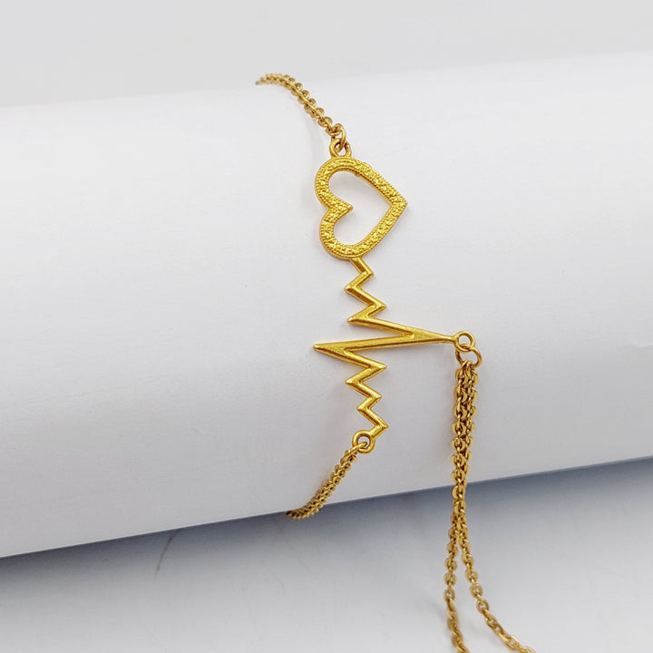 21K Gold Chain Hand Bracelet by Saeed Jewelry - Image 1