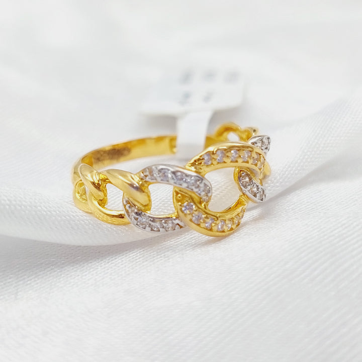 21K Gold Chain Ring by Saeed Jewelry - Image 2