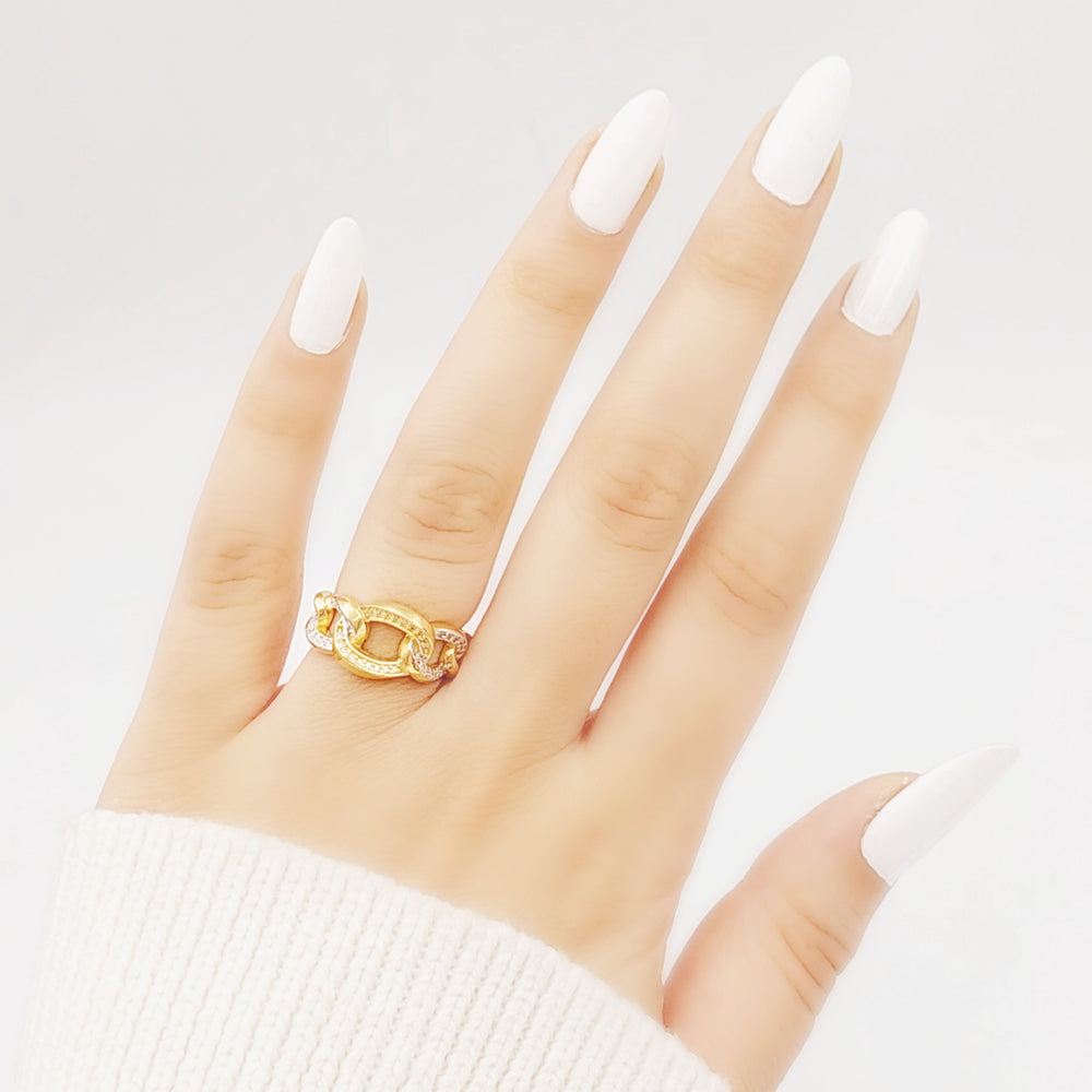 21K Gold Chain Ring by Saeed Jewelry - Image 2