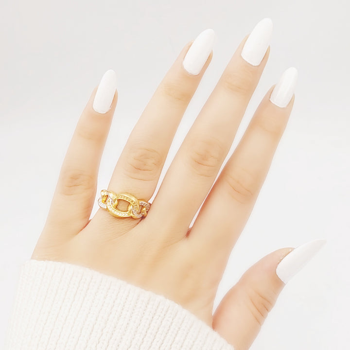 21K Gold Chain Ring by Saeed Jewelry - Image 2