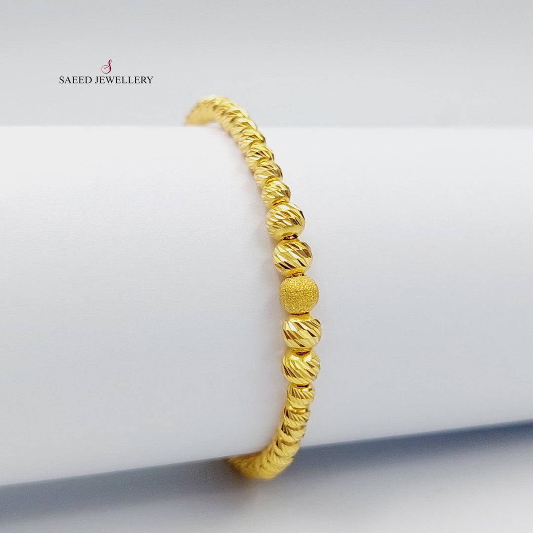 21K Gold Children's Balls Bracelet by Saeed Jewelry - Image 2