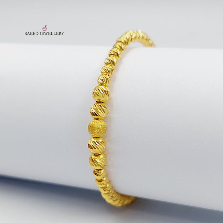 21K Gold Children's Balls Bracelet by Saeed Jewelry - Image 5