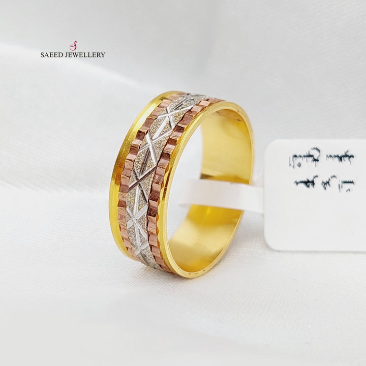 21K Gold Colored CNC Wedding Ring by Saeed Jewelry - Image 3