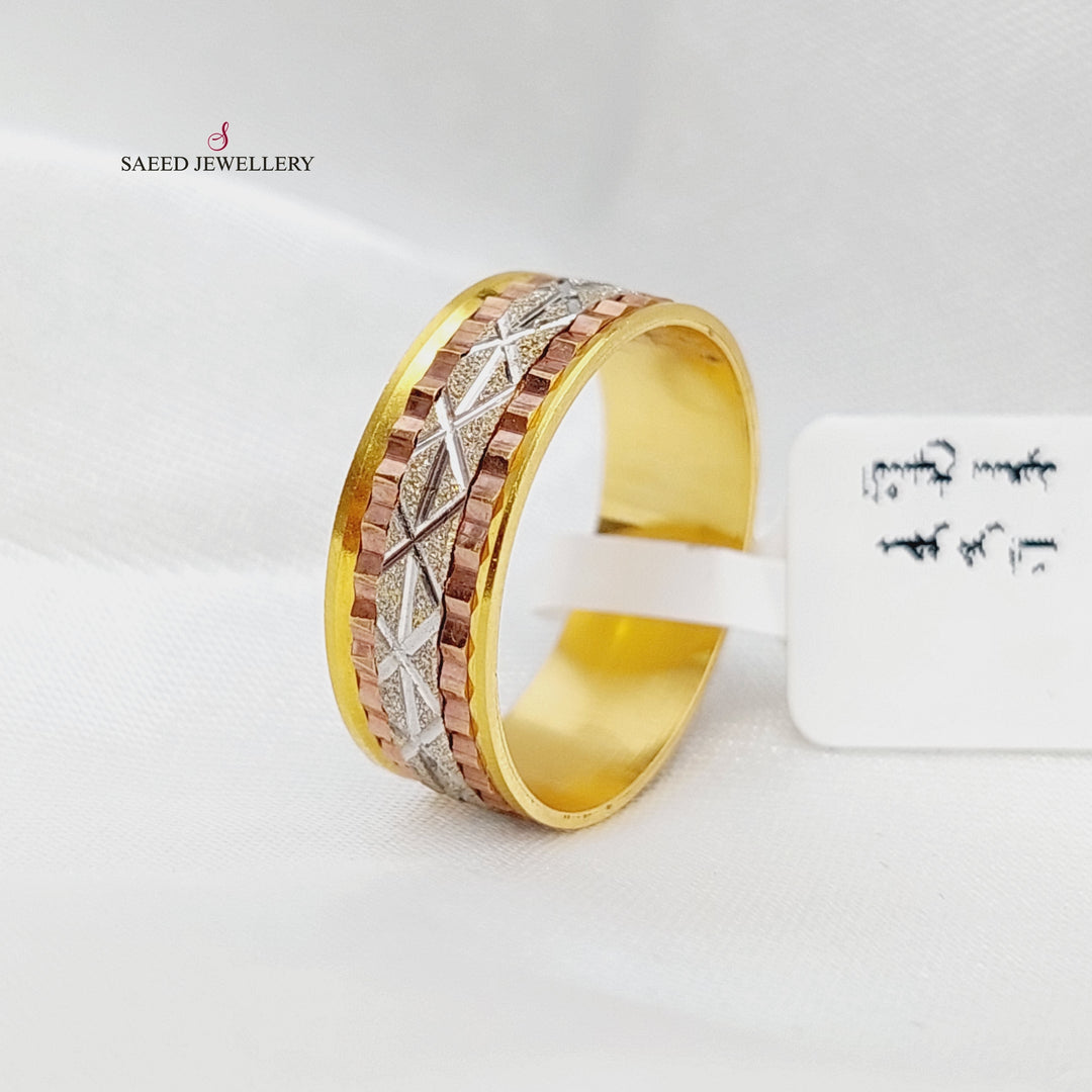 21K Gold Colored CNC Wedding Ring by Saeed Jewelry - Image 5