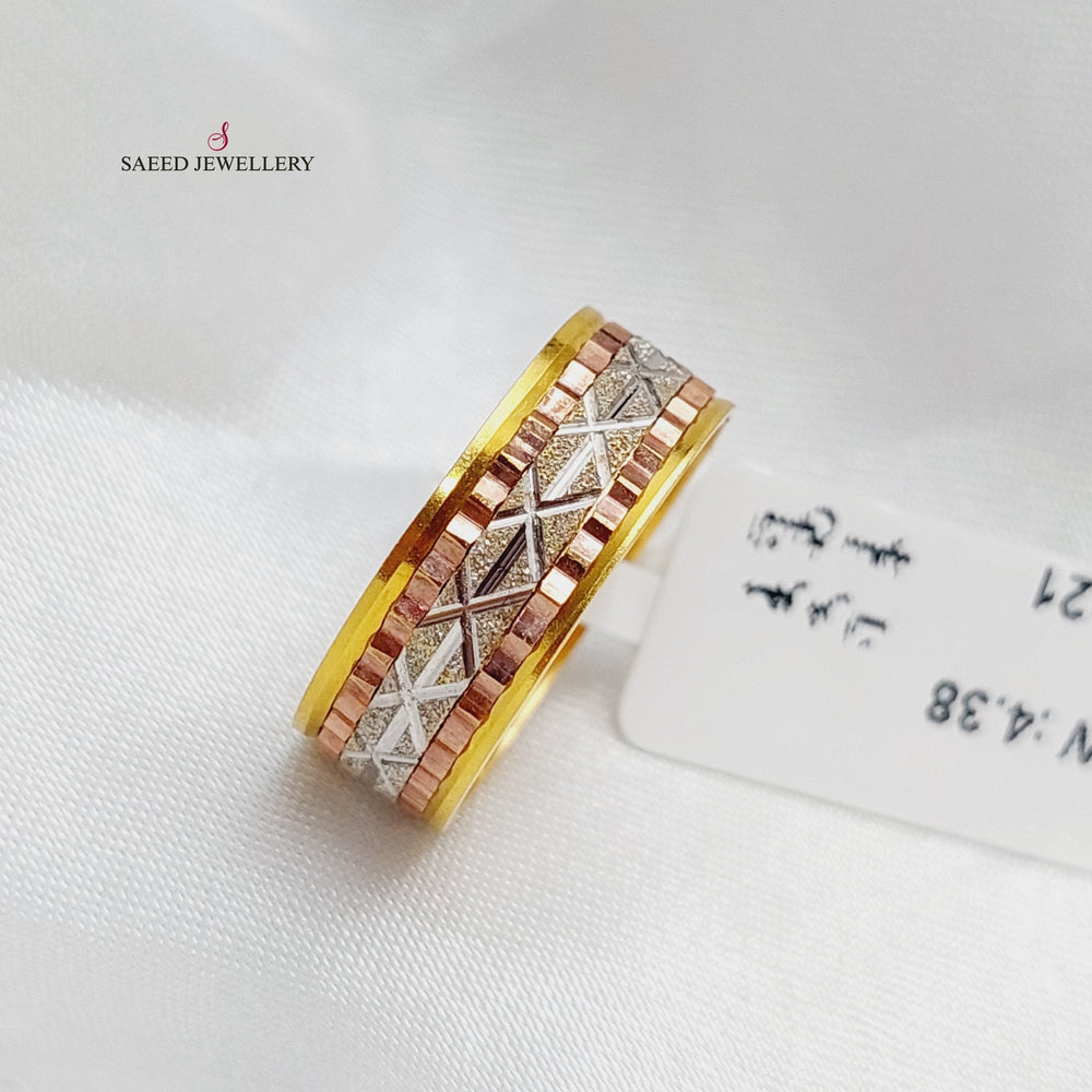 21K Gold Colored CNC Wedding Ring by Saeed Jewelry - Image 2