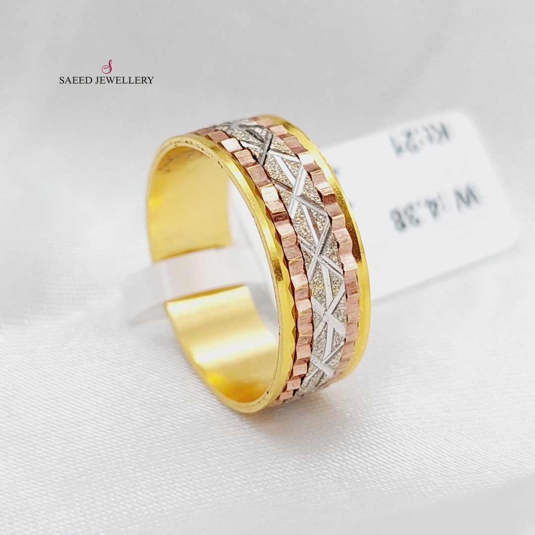 21K Gold Colored CNC Wedding Ring by Saeed Jewelry - Image 3