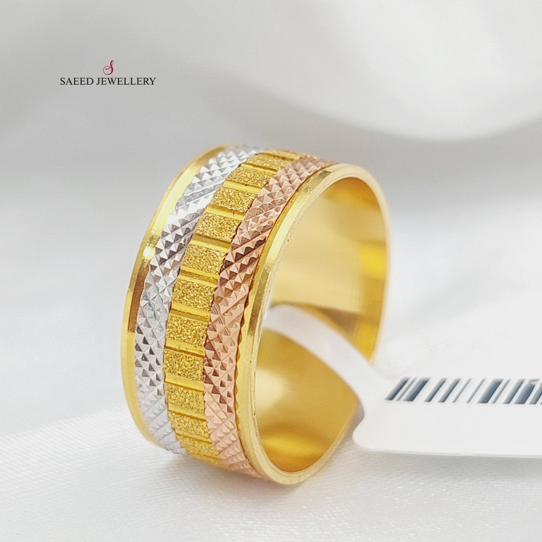 21K Gold Colored CNC Wedding Ring by Saeed Jewelry - Image 4