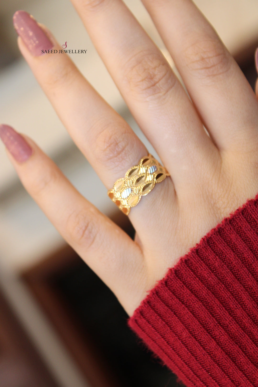 21K Gold Colored CNC Wedding Ring by Saeed Jewelry - Image 12