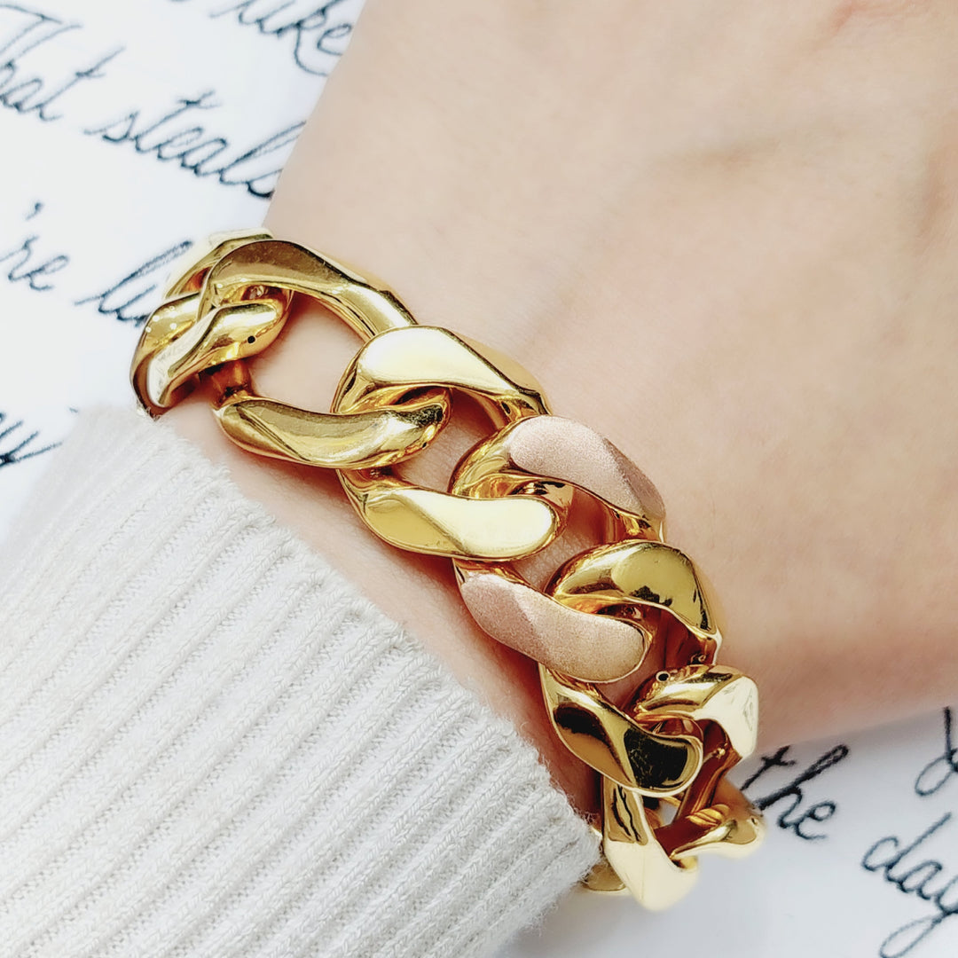 21K Gold Colored Chain Bracelet by Saeed Jewelry - Image 5