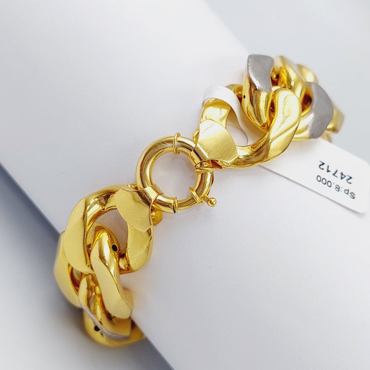 21K Gold Colored Chain Bracelet by Saeed Jewelry - Image 8