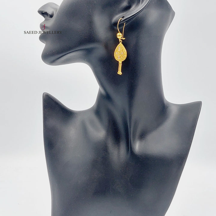 21K Gold Colored Kuwaiti Earrings by Saeed Jewelry - Image 3